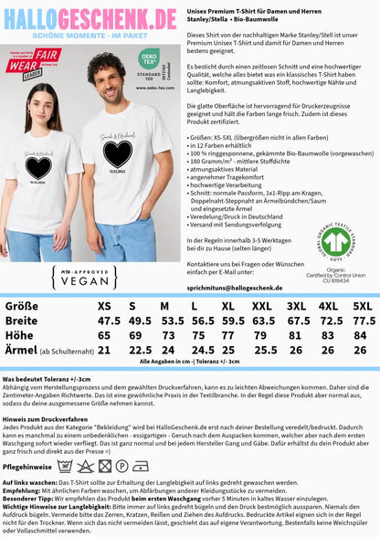 Dein Bild im "Couple-Herz"-Design - Unisex Premium T-Shirt XS-5XL aus Bio-Baumwolle für Damen & Herren