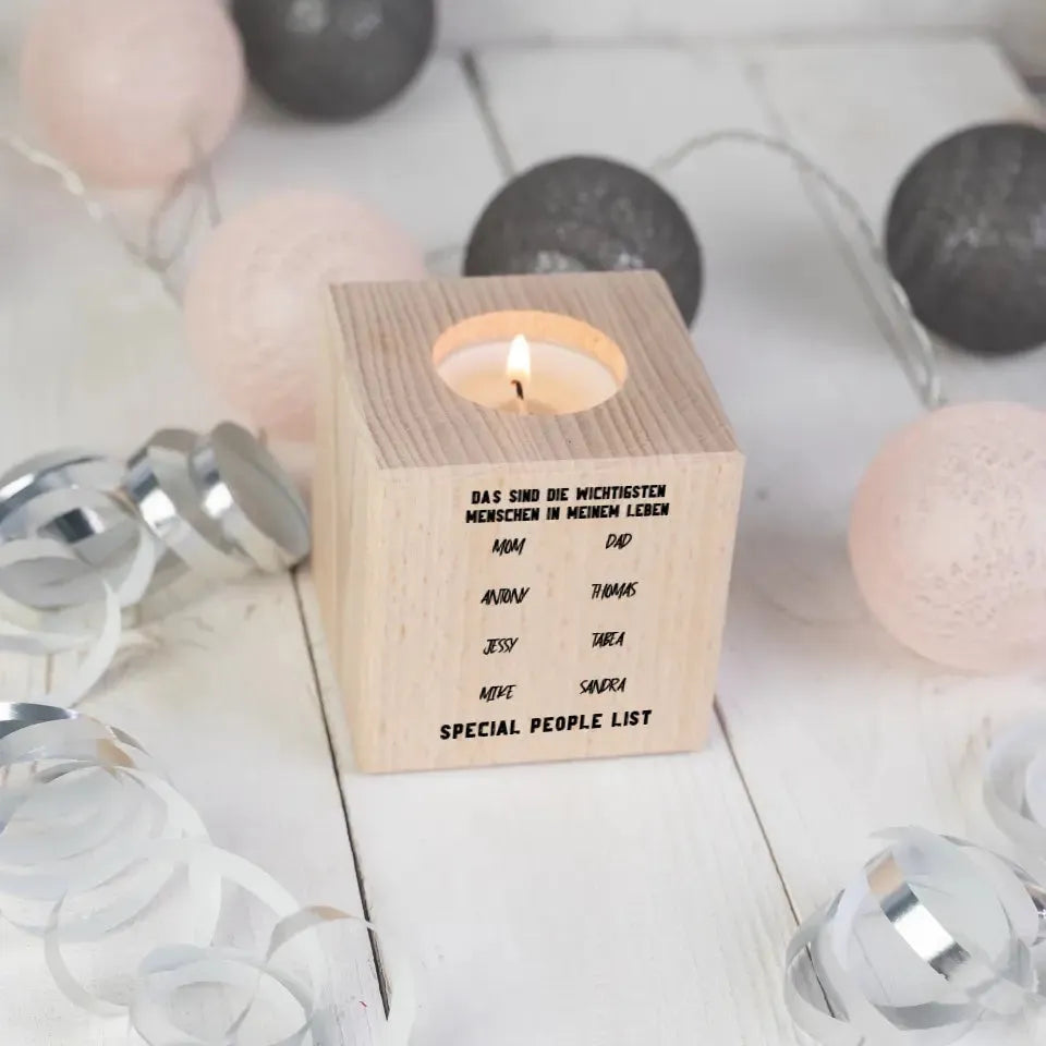 Design the text - tealight holder