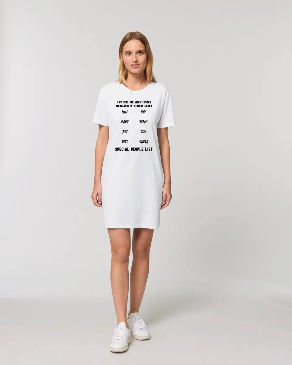 Design the text - Ladies Premium T-Shirt Dress made of organic cotton S-2XL