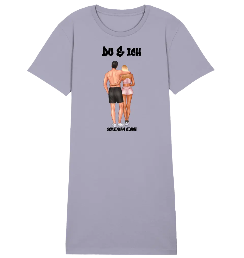 Pair Designer Fitness Couple - Ladies Premium T-Shirt Dress made of organic cotton S-2XL