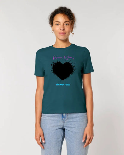 Dein Bild im "Wild-Heart" Design • Ladies Premium T-Shirt XS-2XL aus Bio-Baumwolle für Damen • Fotogeschenk • personalisiert