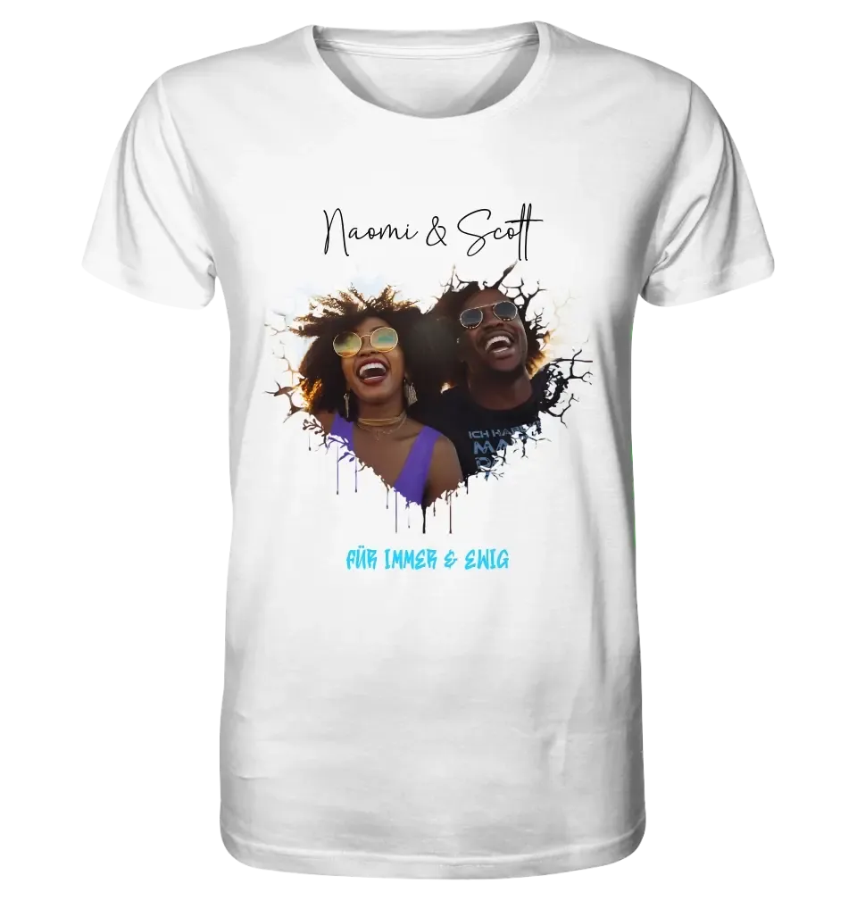 Your picture in the "Wild-Heart" design (customizable) - Unisex Premium T-Shirt XS-5XL made of organic cotton for women &amp; men