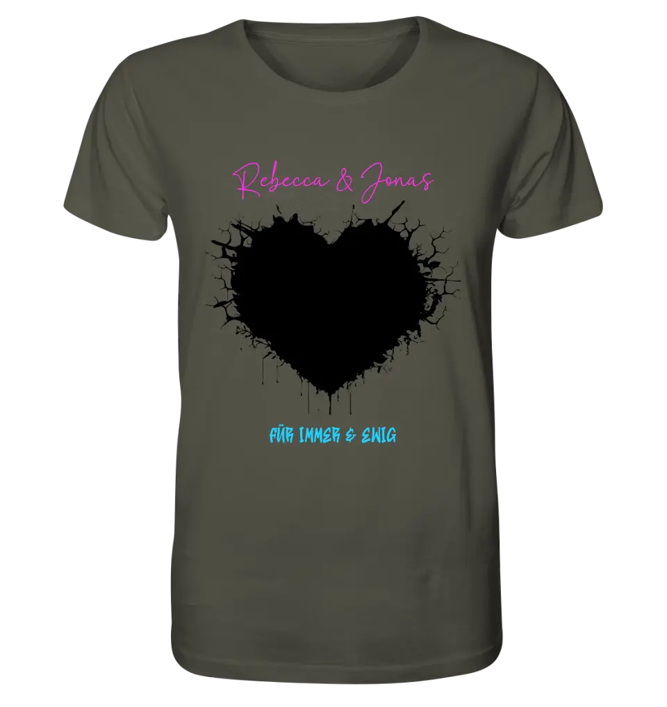 Your picture in the "Wild-Heart" design (customizable) - Unisex Premium T-Shirt XS-5XL made of organic cotton for women &amp; men