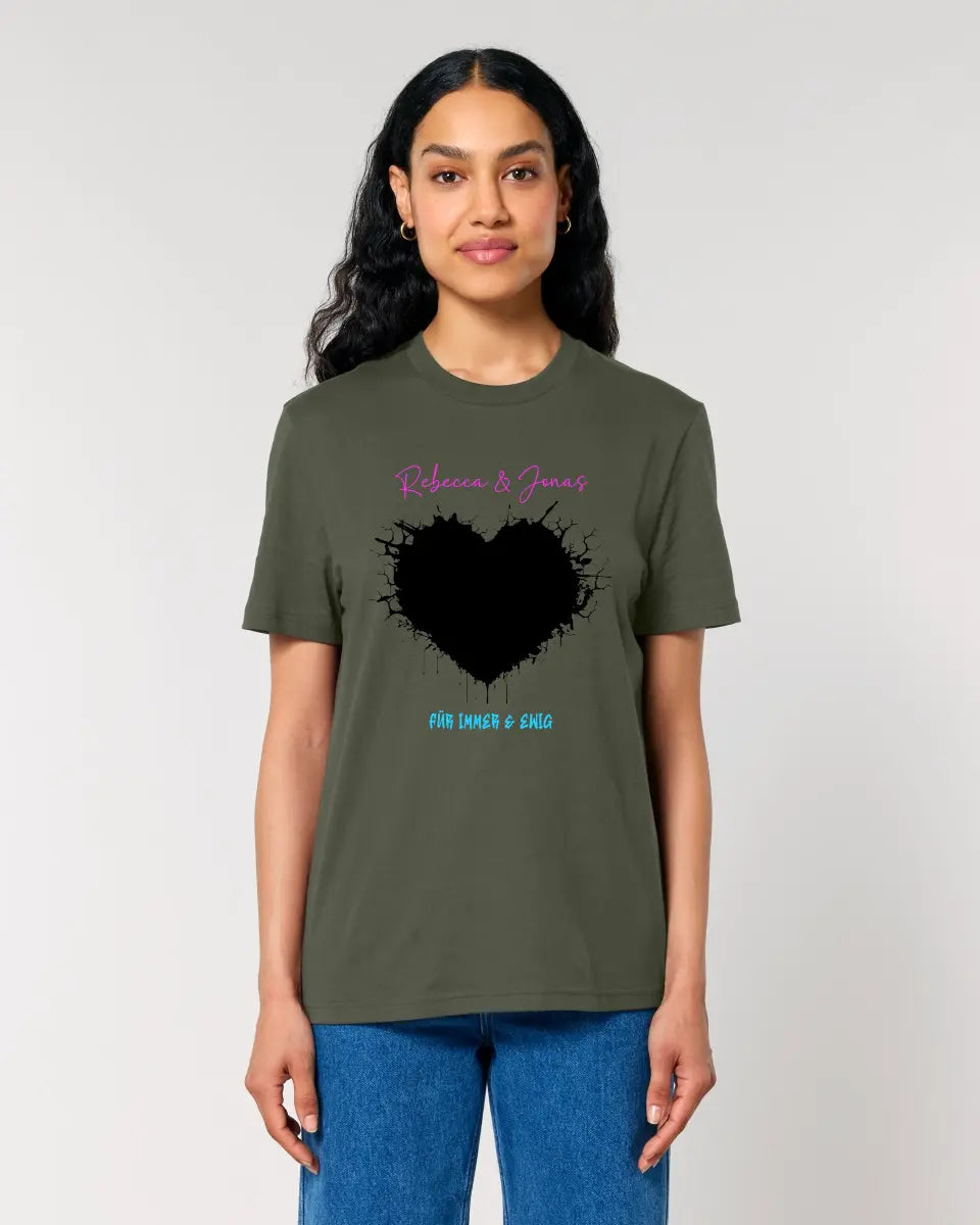 Dein Bild im "Wild-Heart" Design (personalisierbar) - Unisex Premium T-Shirt XS-5XL aus Bio-Baumwolle für Damen & Herren