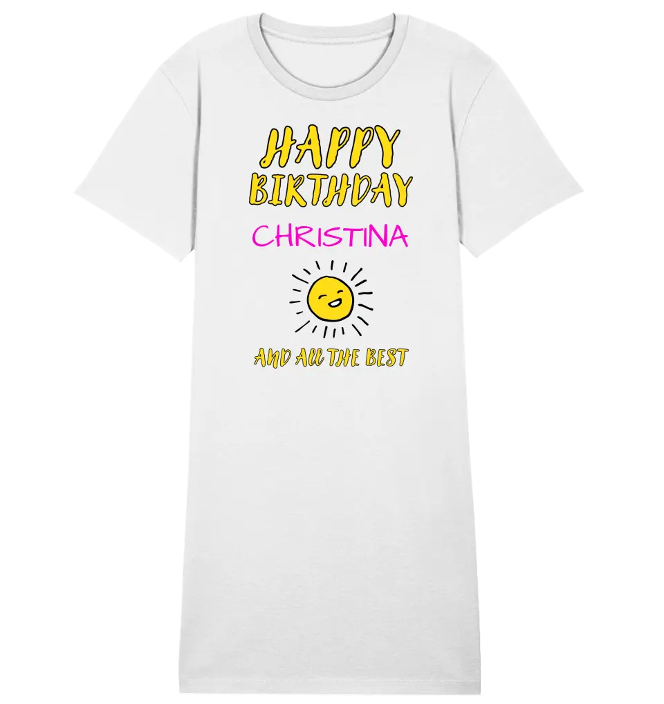 For your birthday with your desired name • Ladies Premium T-Shirt Dress made of organic cotton S-2XL