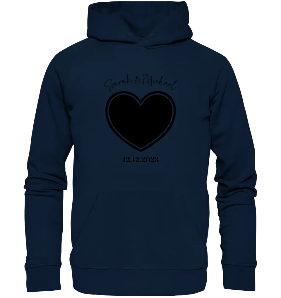 Your picture in the "Couple Heart" design • Unisex premium hoodie XS-5XL made of organic cotton for women &amp; men