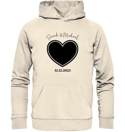 Your picture in the "Couple Heart" design • Unisex premium hoodie XS-5XL made of organic cotton for women &amp; men