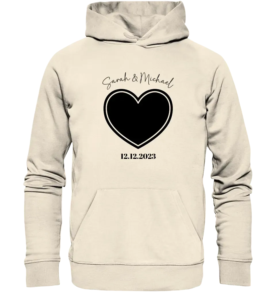 Your picture in the "Couple Heart" design • Unisex premium hoodie XS-5XL made of organic cotton for women &amp; men