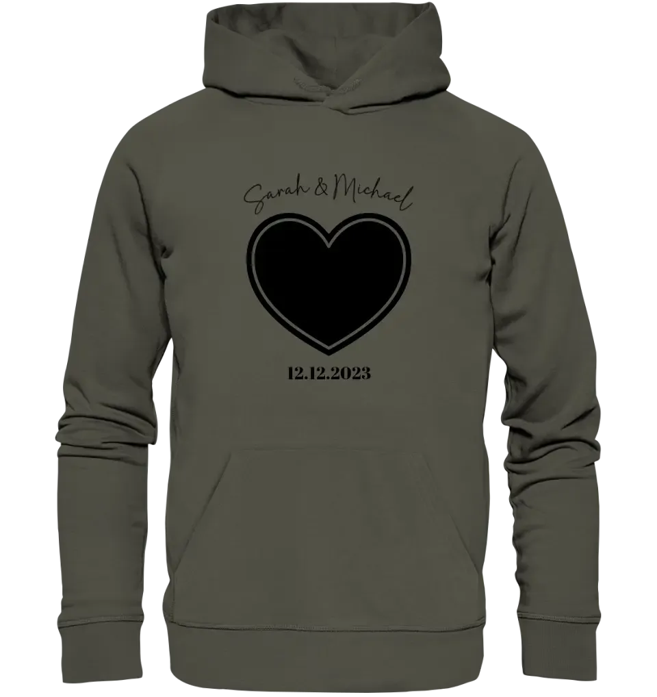 Your picture in the "Couple Heart" design • Unisex premium hoodie XS-5XL made of organic cotton for women &amp; men