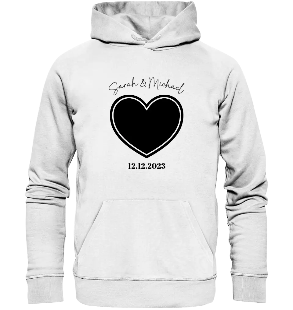 Your picture in the "Couple Heart" design • Unisex premium hoodie XS-5XL made of organic cotton for women &amp; men