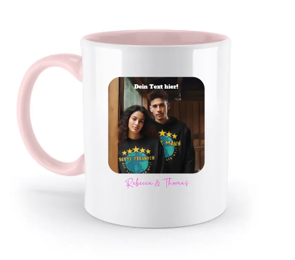 Your picture in square shape - two-tone mug