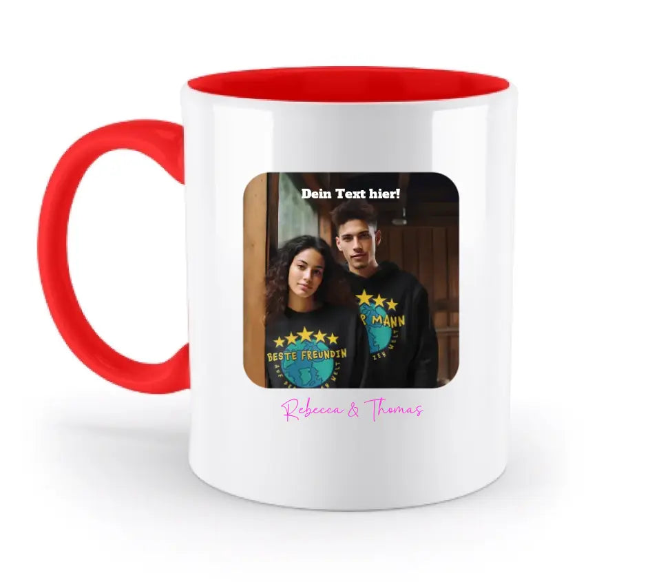 Your picture in square shape - two-tone mug