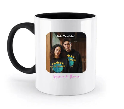 Your picture in square shape - two-tone mug