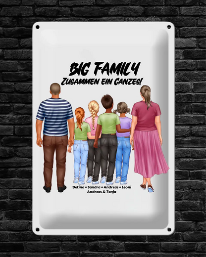 Huge Familien Designer • Blechschild • 20x30 cm • Hochformat