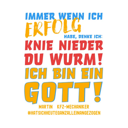 Immer wenn ich Erfolg • Gott • STICKER 20x20 cm (Aufkleber) • Exklusivdesign • personalisiert - White / OneSize