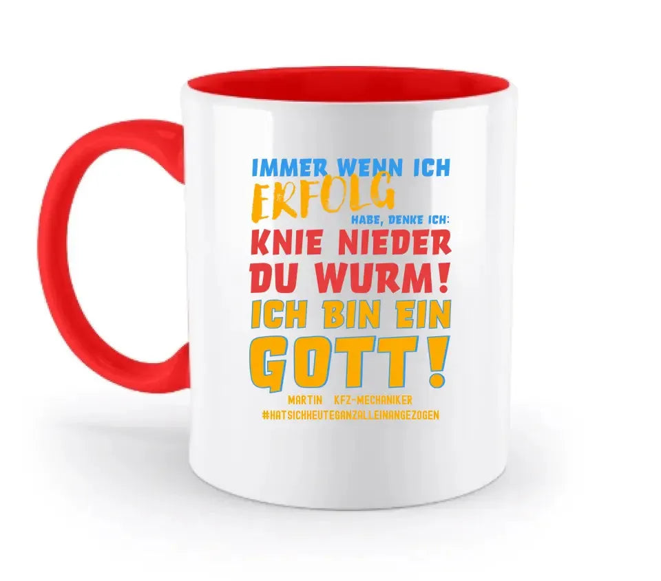 Whenever I succeed • God • two-tone mug • exclusive design • personalized