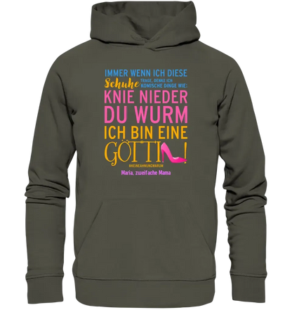 Immer wenn ich Schuhe • Göttin • 4 Versionen • Unisex Premium Hoodie XS-5XL aus Bio-Baumwolle für Damen & Herren  • Exklusivdesign • personalisiert