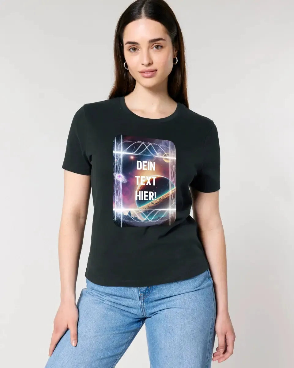 Textblock • Universe • Ladies Premium T-Shirt XS-2XL made of organic cotton for women • Exclusive design • personalized