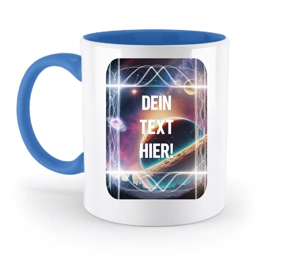 Textblock • Universum • Gott • zweifarbige Tasse  • Exklusivdesign • personalisiert