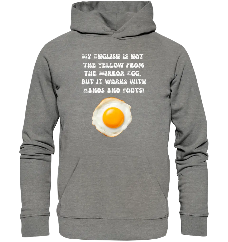 My English & the egg • Unisex Premium Hoodie XS-5XL aus Bio-Baumwolle für Damen & Herren • Exklusivdesign • personalisiert