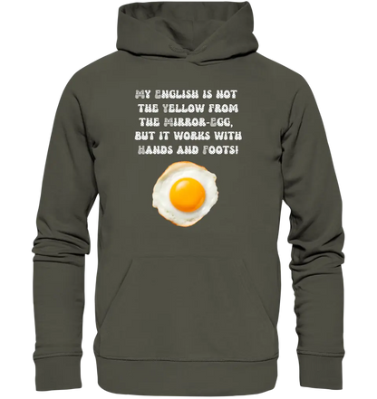 My English & the egg • Unisex Premium Hoodie XS-5XL aus Bio-Baumwolle für Damen & Herren • Exklusivdesign • personalisiert