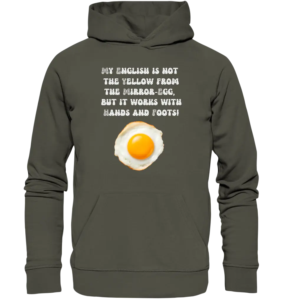 My English & the egg • Unisex Premium Hoodie XS-5XL aus Bio-Baumwolle für Damen & Herren • Exklusivdesign • personalisiert