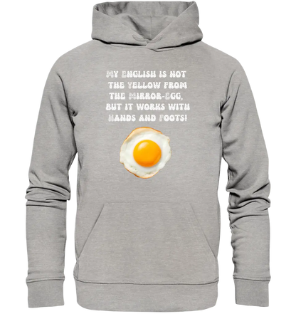 My English & the egg • Unisex Premium Hoodie XS-5XL aus Bio-Baumwolle für Damen & Herren • Exklusivdesign • personalisiert