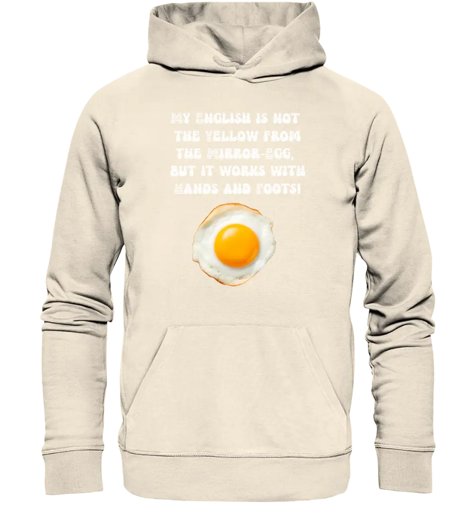 My English & the egg • Unisex Premium Hoodie XS-5XL aus Bio-Baumwolle für Damen & Herren • Exklusivdesign • personalisiert