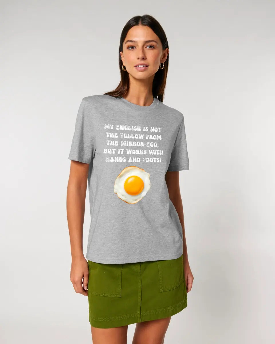 My English & the egg • Unisex Premium T-Shirt XS-5XL aus Bio-Baumwolle für Damen & Herren • Exklusivdesign • personalisiert