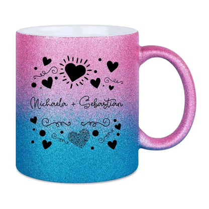 LOVE DESIGN 1 - Glitzertasse mit Farbverlauf