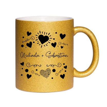 LOVE DESIGN 1 - Glitzertasse ohne Farbverlauf