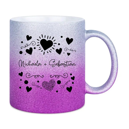 LOVE DESIGN 1 - Glitzertasse mit Farbverlauf