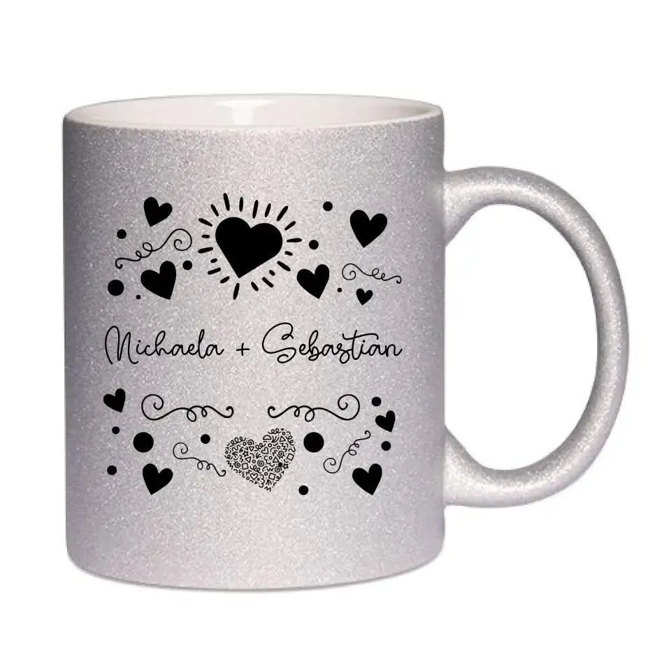 LOVE DESIGN 1 - Glitzertasse ohne Farbverlauf