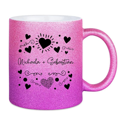 LOVE DESIGN 1 - Glitzertasse mit Farbverlauf