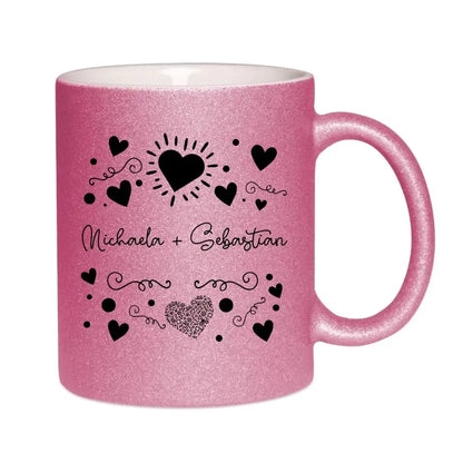 LOVE DESIGN 1 - Glitzertasse ohne Farbverlauf