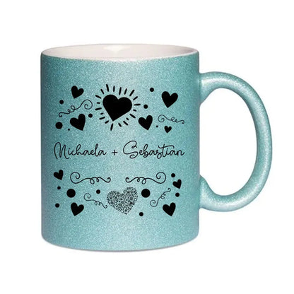 LOVE DESIGN 1 - Glitzertasse ohne Farbverlauf