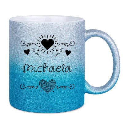 LOVE DESIGN 2 - Glitzertasse mit Farbverlauf