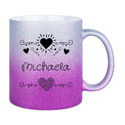 LOVE DESIGN 2 - Glitzertasse mit Farbverlauf