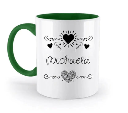 Your desired name(s) in LOVE DESIGN 2 - Personalized two-tone cup 330ml with colored interior print