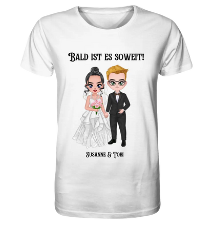 5in1: Hochzeitspaar (personalisierbar) - Unisex Premium T-Shirt XS-5XL aus Bio-Baumwolle für Damen & Herren