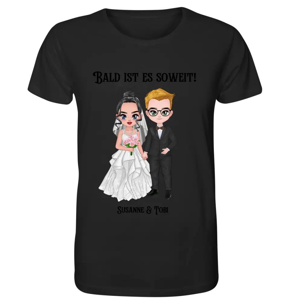 5in1: Hochzeitspaar (personalisierbar) - Unisex Premium T-Shirt XS-5XL aus Bio-Baumwolle für Damen & Herren