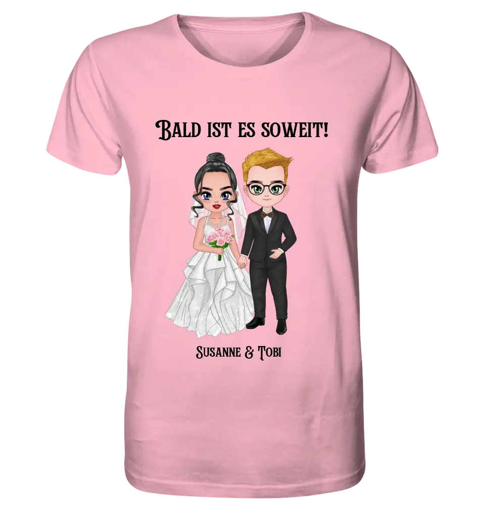 5in1: Hochzeitspaar (personalisierbar) - Unisex Premium T-Shirt XS-5XL aus Bio-Baumwolle für Damen & Herren