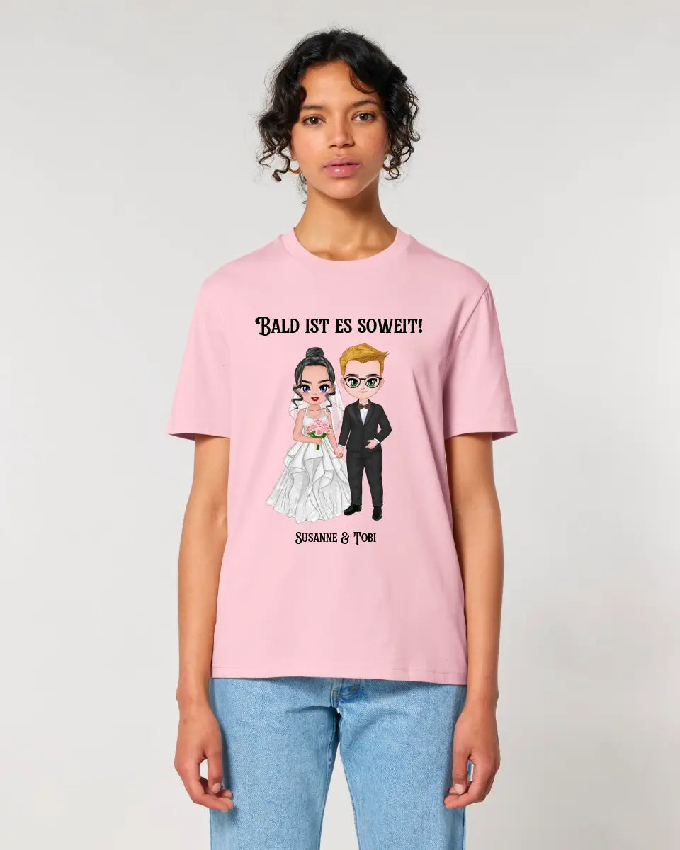 5in1: Hochzeitspaar (personalisierbar) - Unisex Premium T-Shirt XS-5XL aus Bio-Baumwolle für Damen & Herren