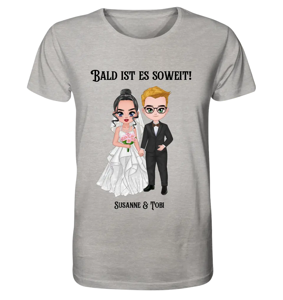 5in1: Hochzeitspaar (personalisierbar) - Unisex Premium T-Shirt XS-5XL aus Bio-Baumwolle für Damen & Herren