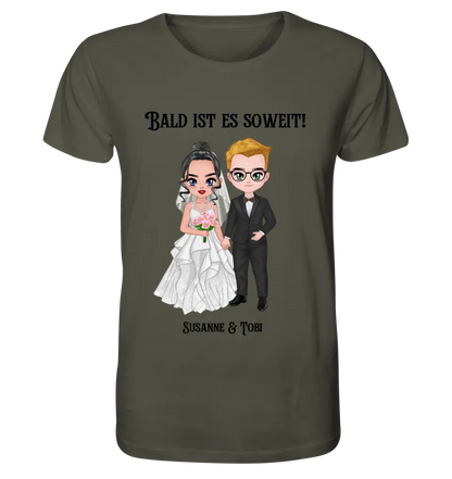 5in1: Hochzeitspaar (personalisierbar) - Unisex Premium T-Shirt XS-5XL aus Bio-Baumwolle für Damen & Herren