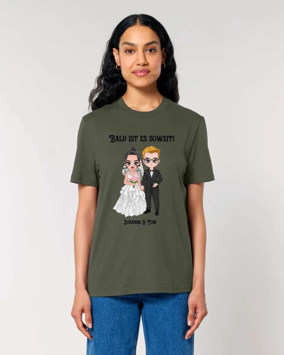 5in1: Hochzeitspaar (personalisierbar) - Unisex Premium T-Shirt XS-5XL aus Bio-Baumwolle für Damen & Herren