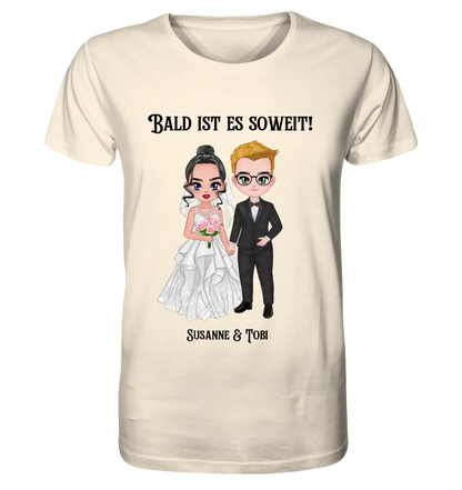 5in1: Hochzeitspaar (personalisierbar) - Unisex Premium T-Shirt XS-5XL aus Bio-Baumwolle für Damen & Herren