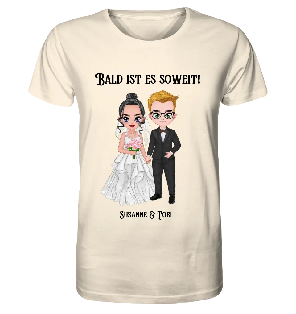 5in1: Hochzeitspaar (personalisierbar) - Unisex Premium T-Shirt XS-5XL aus Bio-Baumwolle für Damen & Herren