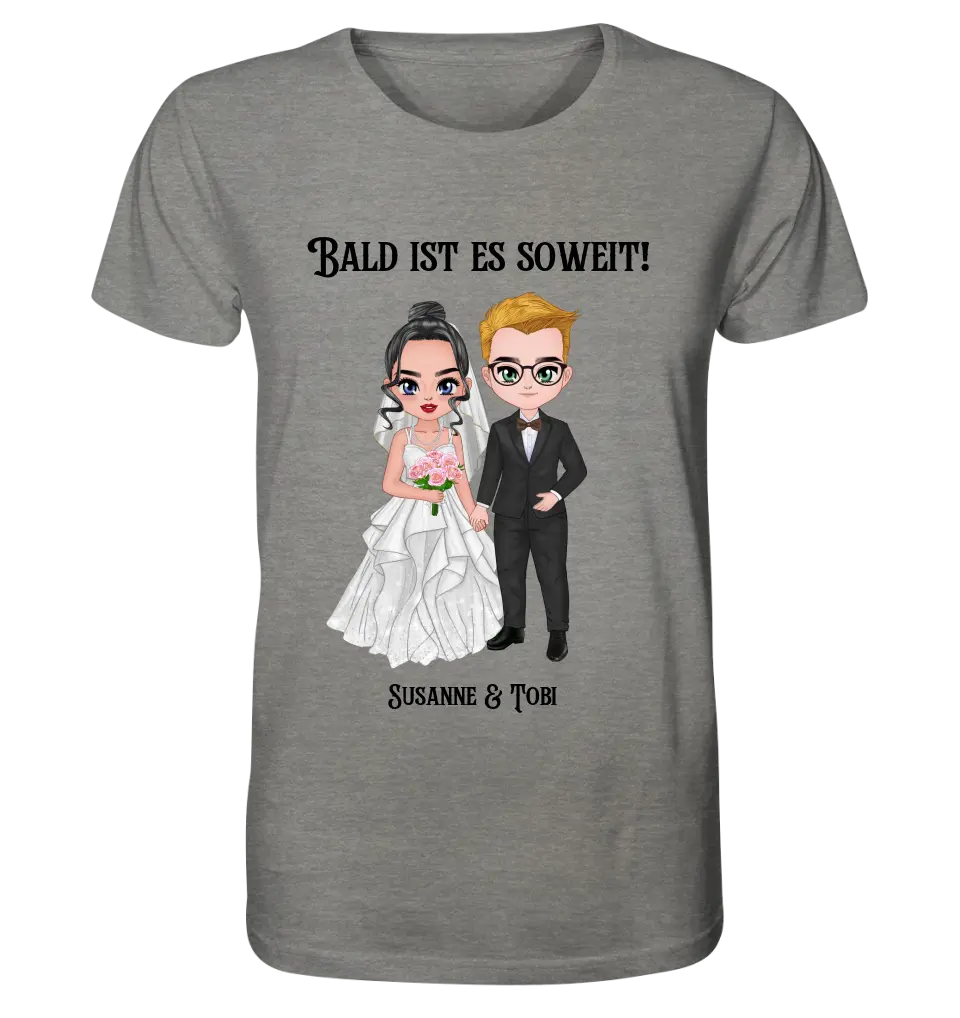 5in1: Hochzeitspaar (personalisierbar) - Unisex Premium T-Shirt XS-5XL aus Bio-Baumwolle für Damen & Herren