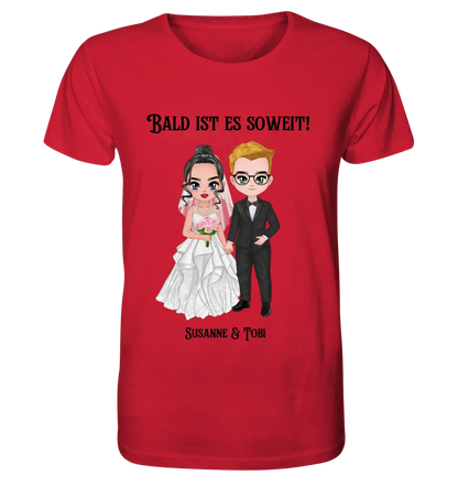 5in1: Hochzeitspaar (personalisierbar) - Unisex Premium T-Shirt XS-5XL aus Bio-Baumwolle für Damen & Herren